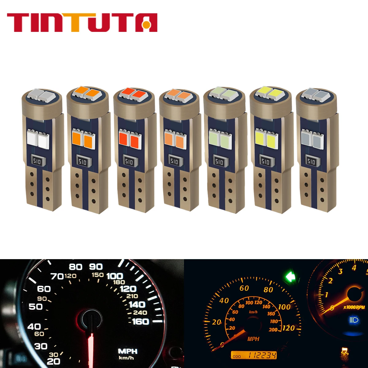 

20/50/100pcs T5 W3W LED Bulbs Car Interior Lights 12V Dashboard Warning Canbus Indicator Auto Instrument Lamp 6SMD 2016 Chip