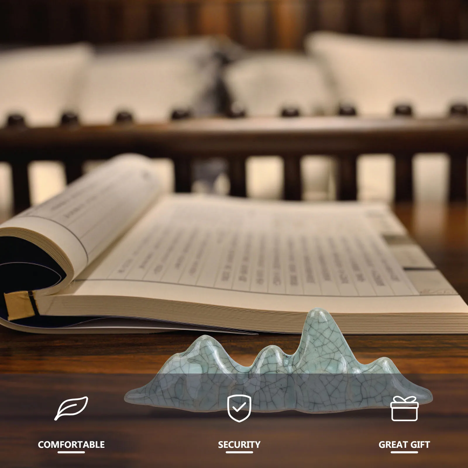 

Calligraphy Brush Pen Holder Dark Brown Premium Material Sturdy Desktop Storage for Home Office Decorative Writing Brush Support