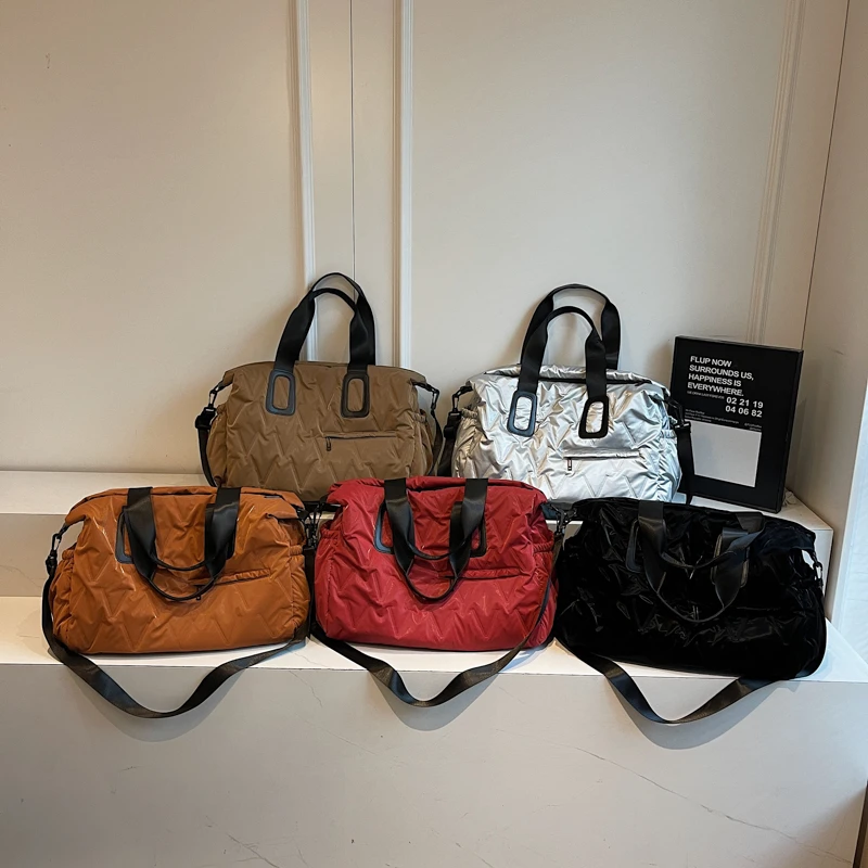 مصمم حقيبة كتف منتفخة المرأة مبطن الفضاء أسفل ريشة مبطن حقيبة يد قطنية الشتاء حمل كبيرة الحجم تخزين التسوق المحفظة