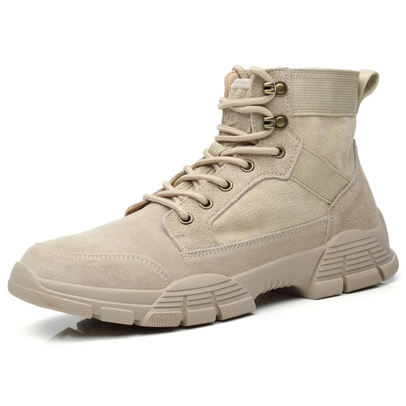 

New Cool Men Shoes Ankle Boots High Tops Cow Suede Leather Casual Hikking Shoes Outdoor Sport Tactics Boots