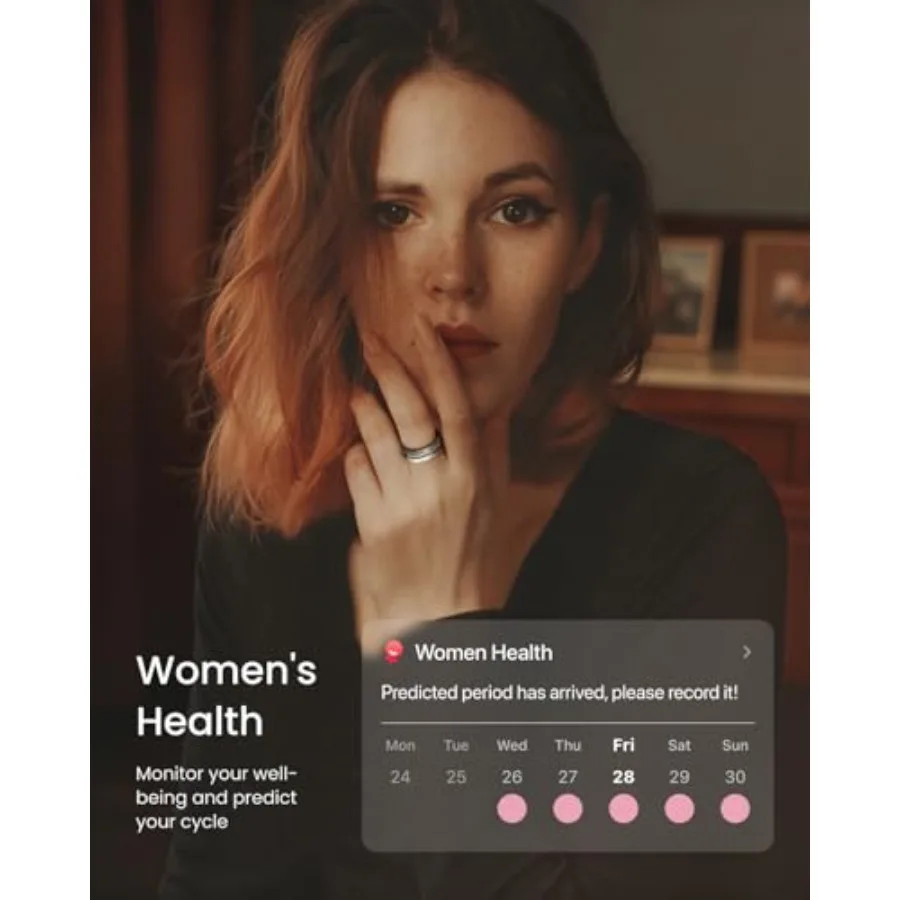Anillo Inteligente Lynx - Monitoreo de Sueño y Actividad Durante Todo el Día, Incluye Estuche de Carga, Regalos para Hombres, 7 Días de Duración de la Batería, Suscripción Gratuita