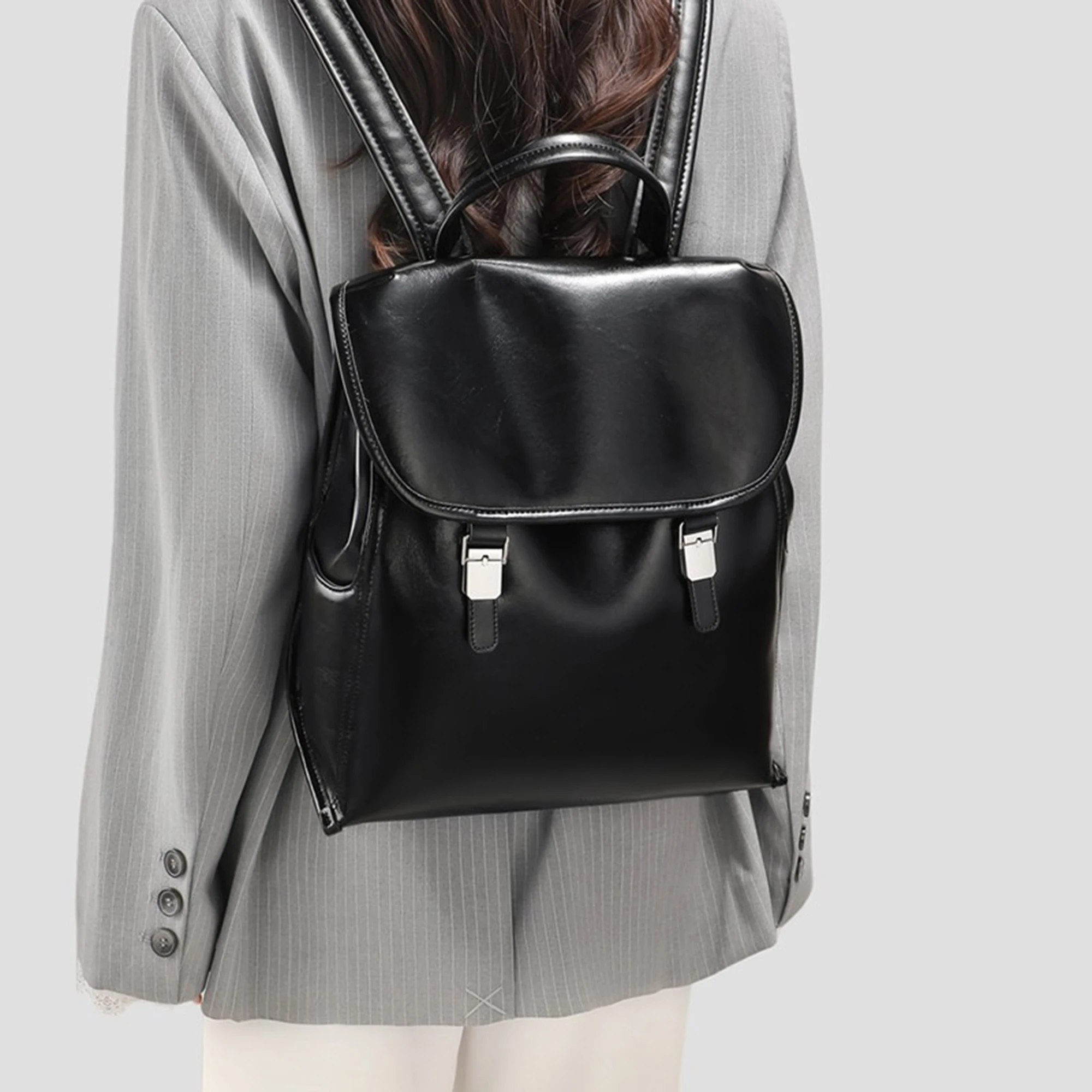 CKKUI Fashionable Women's Backpack 2026 New Large Capacity College Style Leather Bag Minimalis Versatile Travel And Daily Use