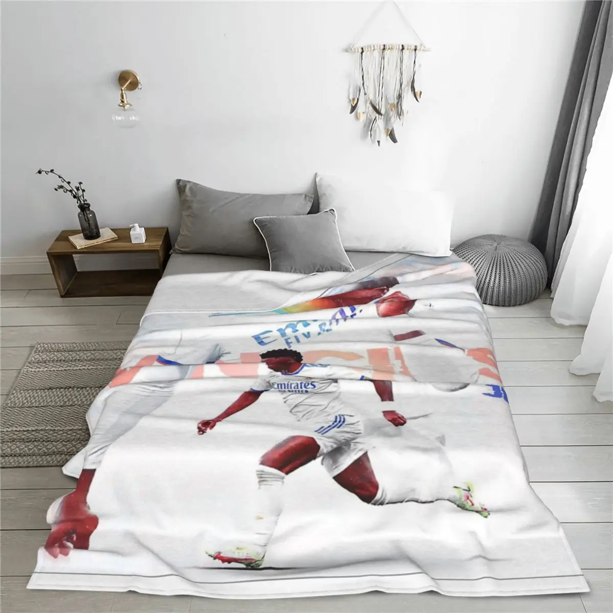 Wallpaper Vinicius Jr Blanket Bedspread On The Bed Quilt Anime Blanket Sofa Bed