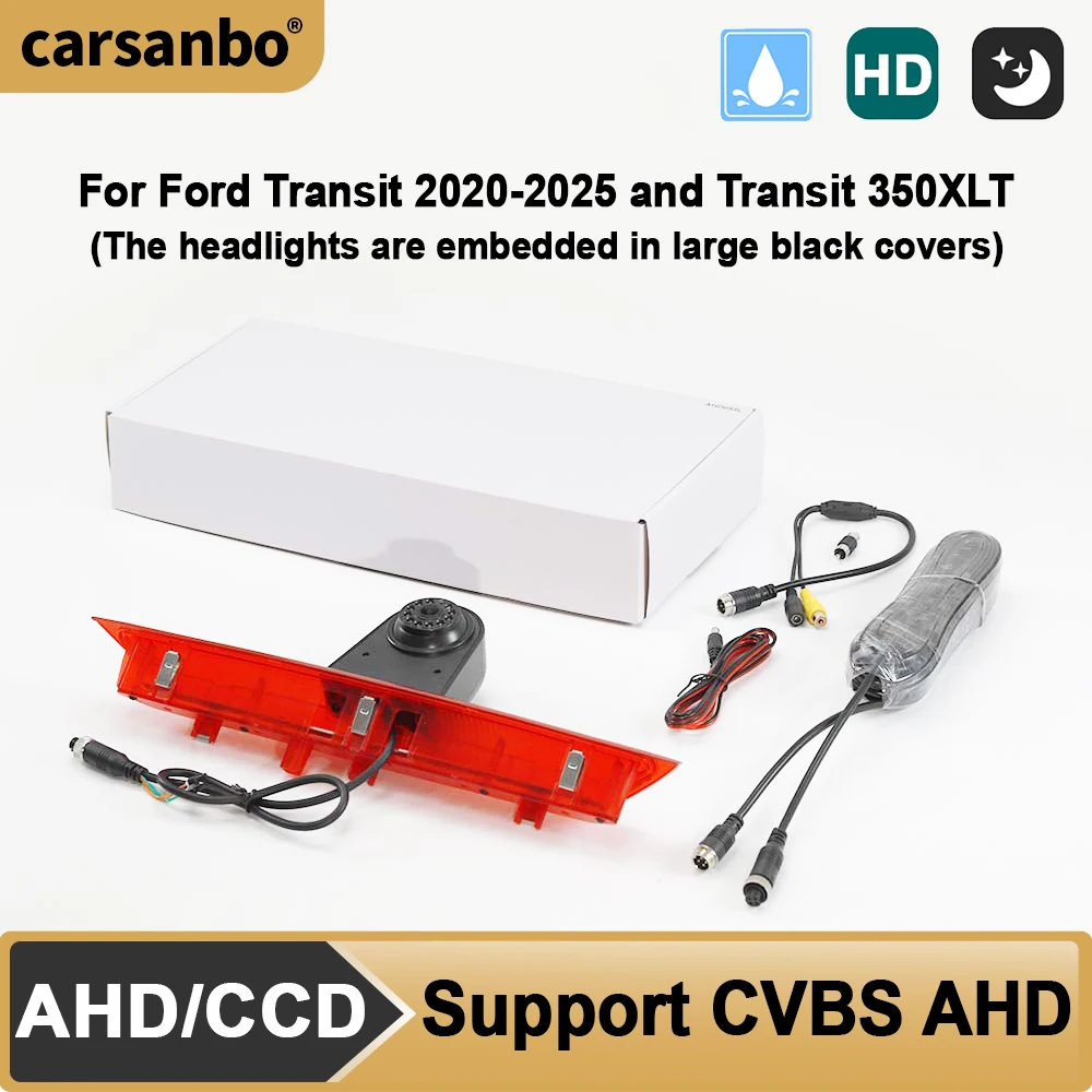 

Carsanbo Van Rear View Camera For Ford Transit 2020 To 2025 / Transit 350XLT Embedded in large black covers) Parking Reverse Cam