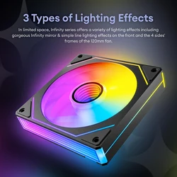 PRISM 7 Pro Case Fan 12cm 4Pin 5V 3Pin ARGB Cyclic Mirror Light Effect PWM CPU 120mm Cooling Fan infinite Space Ventilador