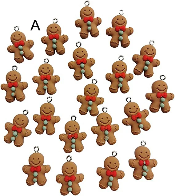 15 PCS Cartoon Gingerbread Man Pendant Charms for DIY Crafting Bracelet Necklace Earring Jewery Making Handmade Charms Gifts