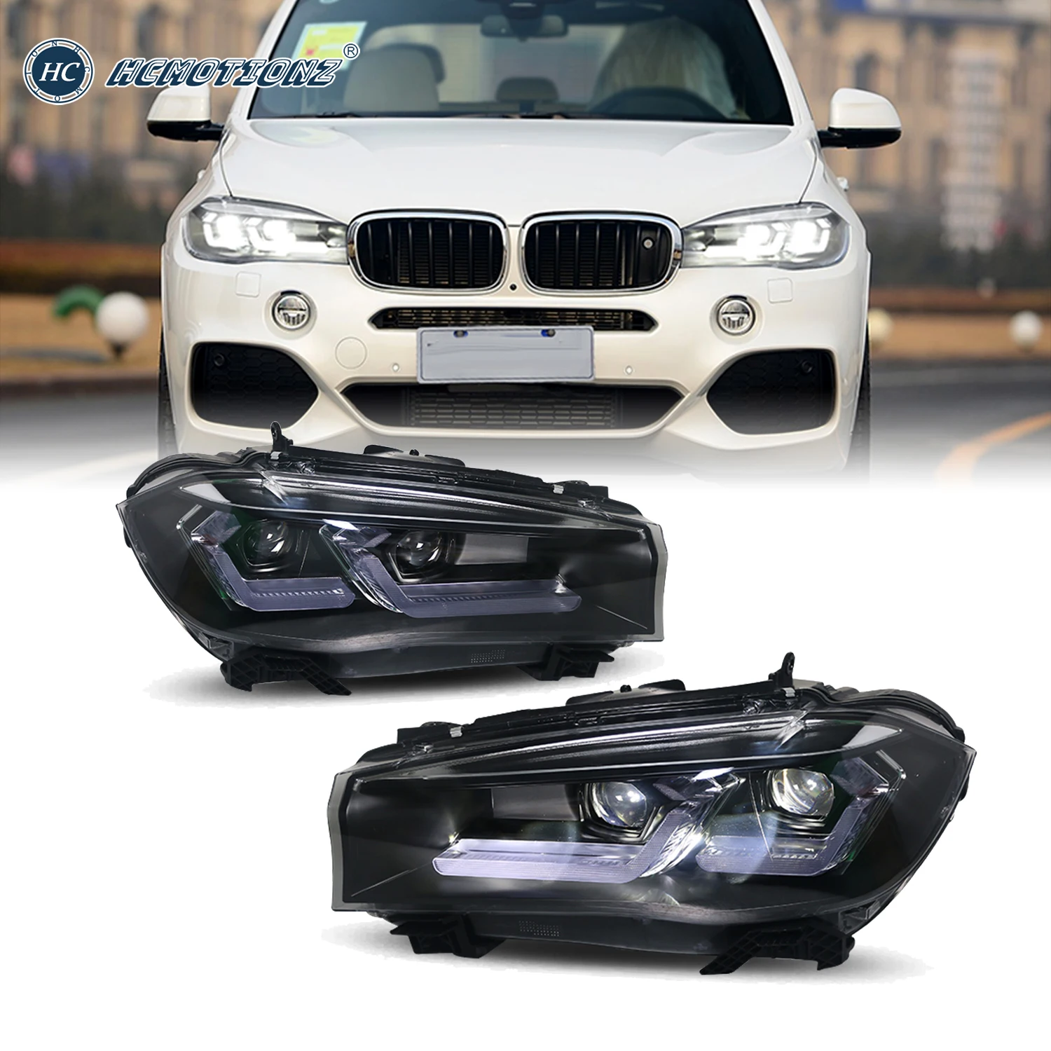 

HCMOTIONZ LED Headlights For BMW X5 F15 X6 F16 2014-2018 Original Are Xenon DRL Car Front Lamps Assembly Accessories