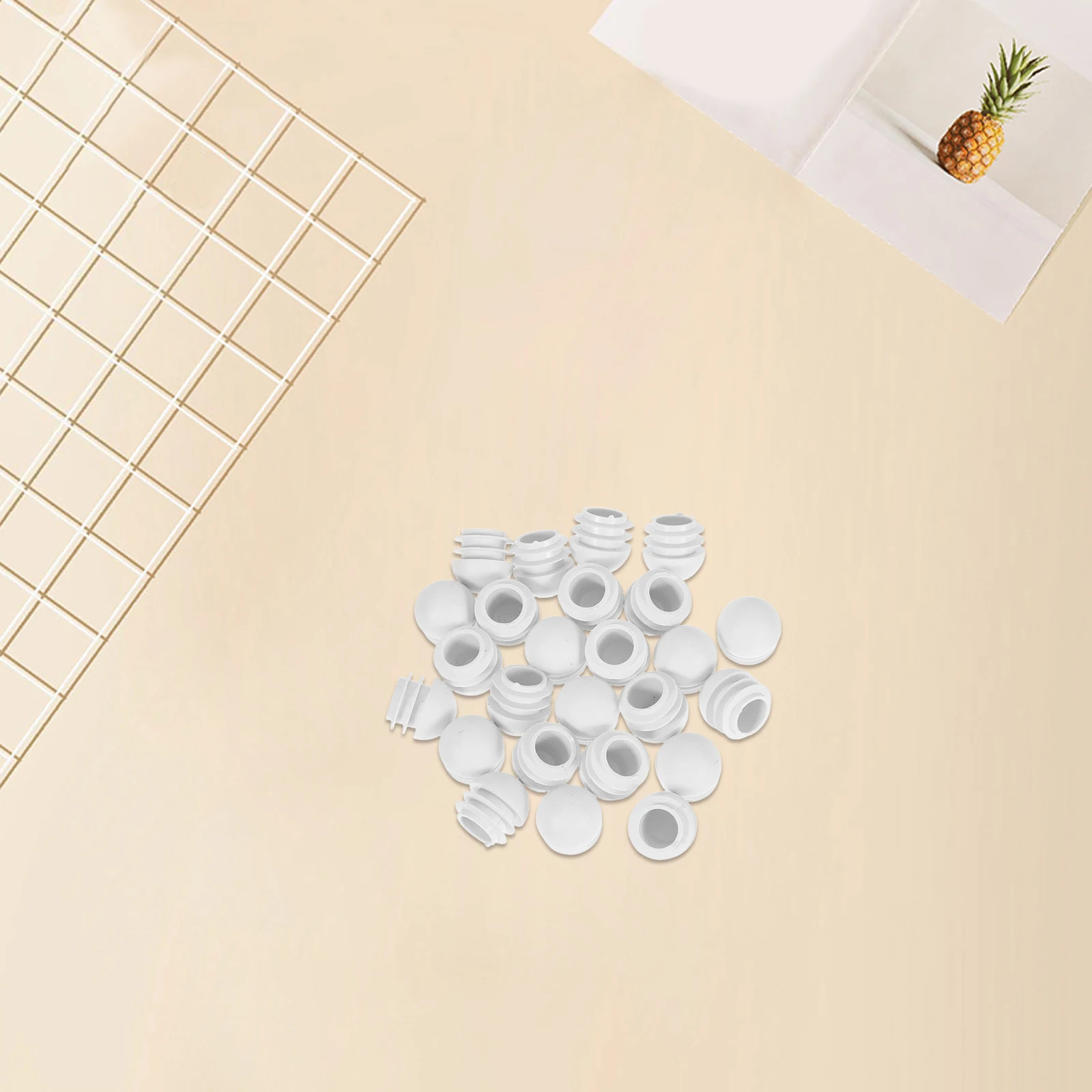 

25pcs Round Plastic Tube Plug 22Mm Pipe End Cap Water Dust Resistant Seal For Home Industrial Construction Furniture Chair Leg