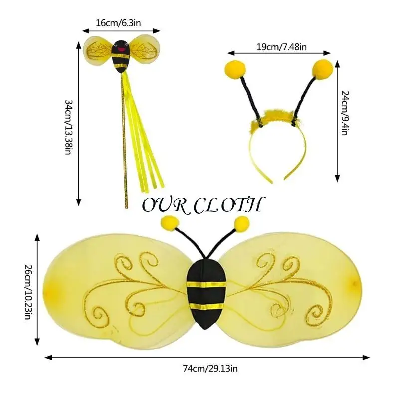 Phụ kiện cosplay động vật Cây đũa đầu cánh cho trẻ Giáng sinh y1ac