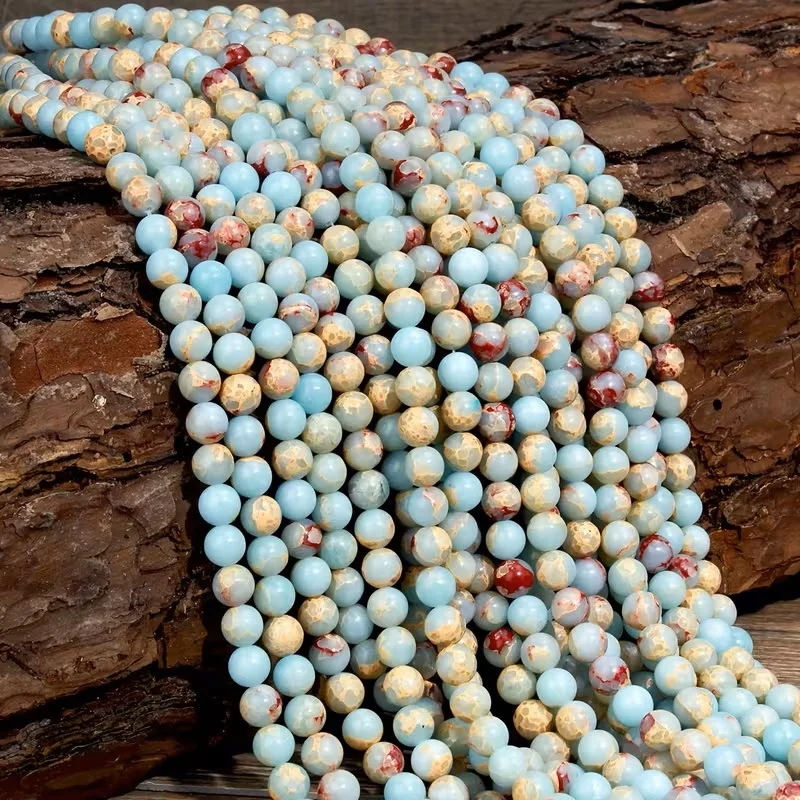 Natural Stone Beads Lava Jaspers Tiger Eye Quartz Agates Round Loose Beads for Jewelry Making DIY Bracelet Accessorie 4/6/8/10m