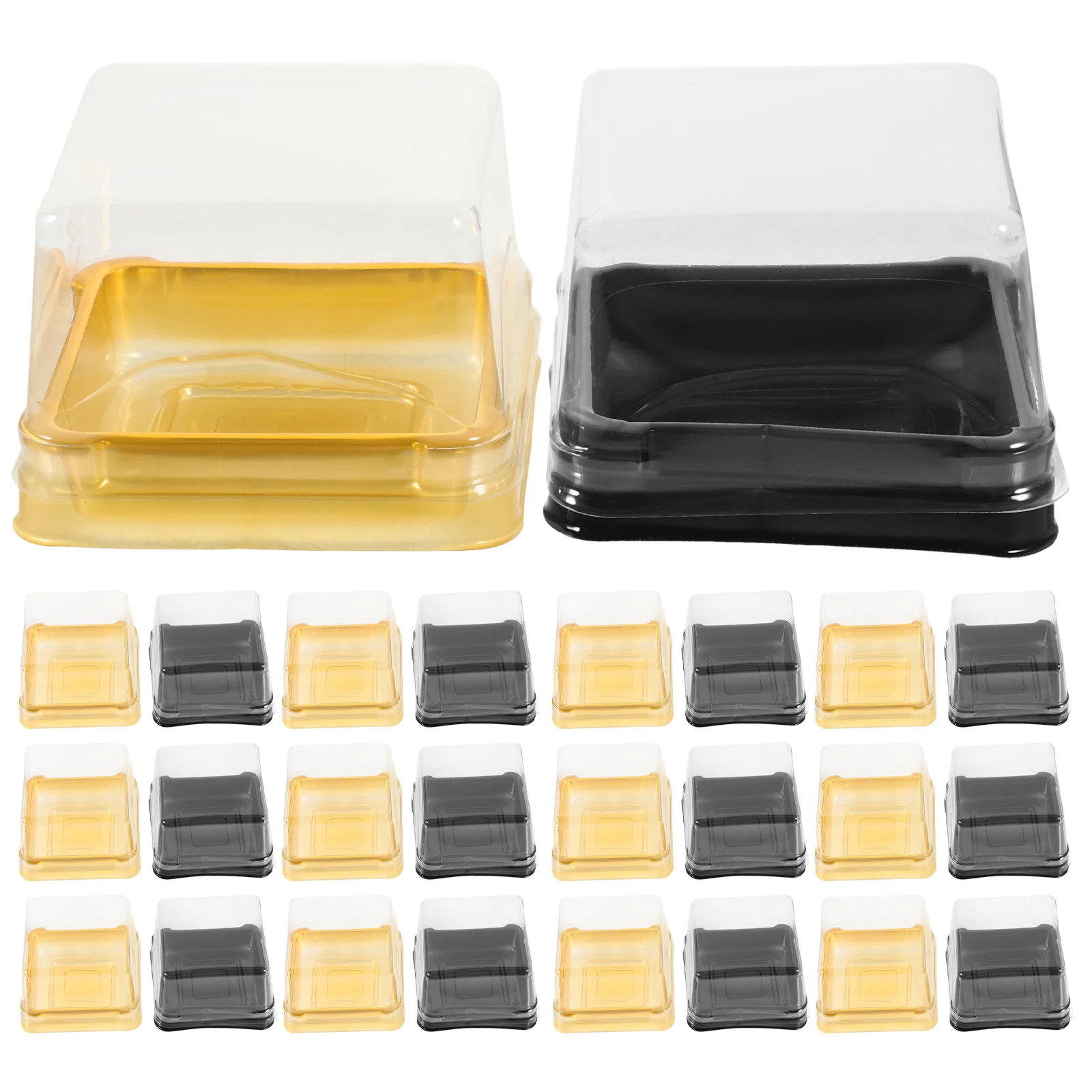 

Plastic Square Suction Yolk Crisp Boxes 50g Sealed Cover Safe Material For Cakes Moon Cakes Pastries