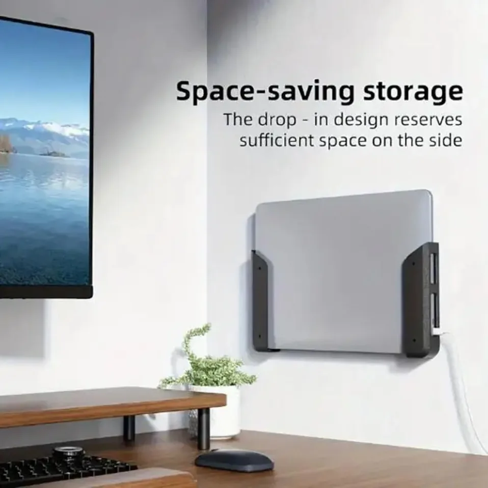 Under Desk Laptop Shelf Wall‑Mount Bracket Scratch‑Resistant Silicone Stand for Macbook Tablet Laptop