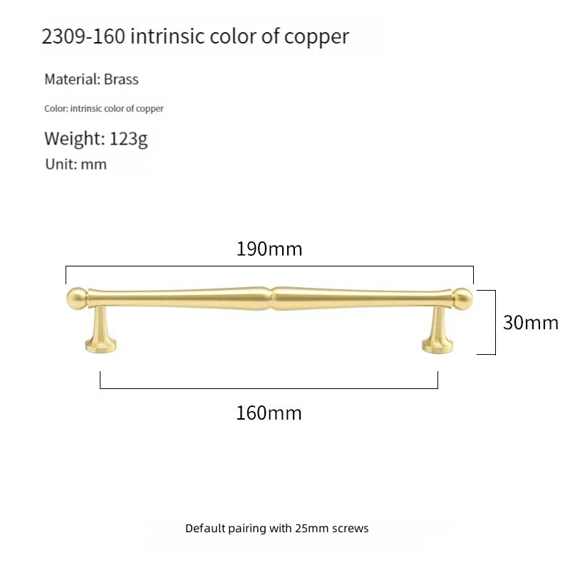 Pure Copper Furniture Brass Handle, Chinese Cabinet, Door Hardware, Gold, Clothes, New, Wholesale