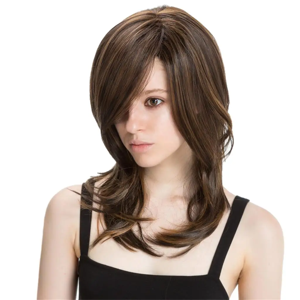 

16‘’ Women Side Part Layered Wigs Synthetic Heat Resistant Daily Wigs