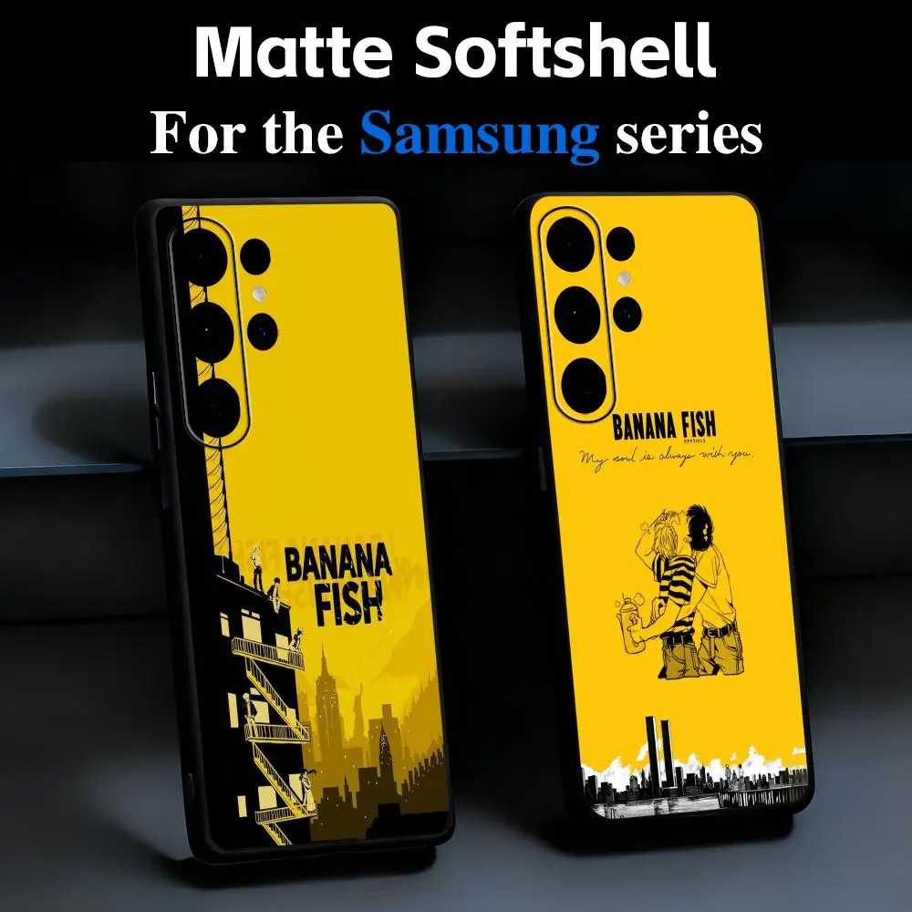 JP Anime Banana Fish Phone Case For Samsung Galaxy S26 S25 S24 S23 S22 S21 Plus Ultra Note20 Soft Black