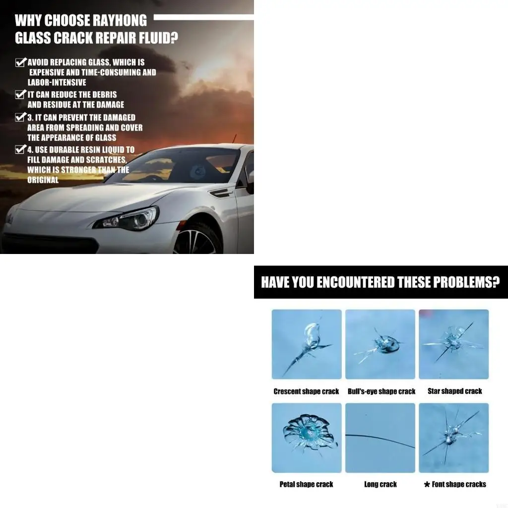 Car Windshield Cracked Repair Tool Upgrade Auto Glass Repair Fluid Window Scratch