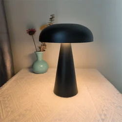 Creative Mushroom  Design Touch Dimmable Metal  LED Cordless Table Lamp Restaurant Home Decoration Lighting