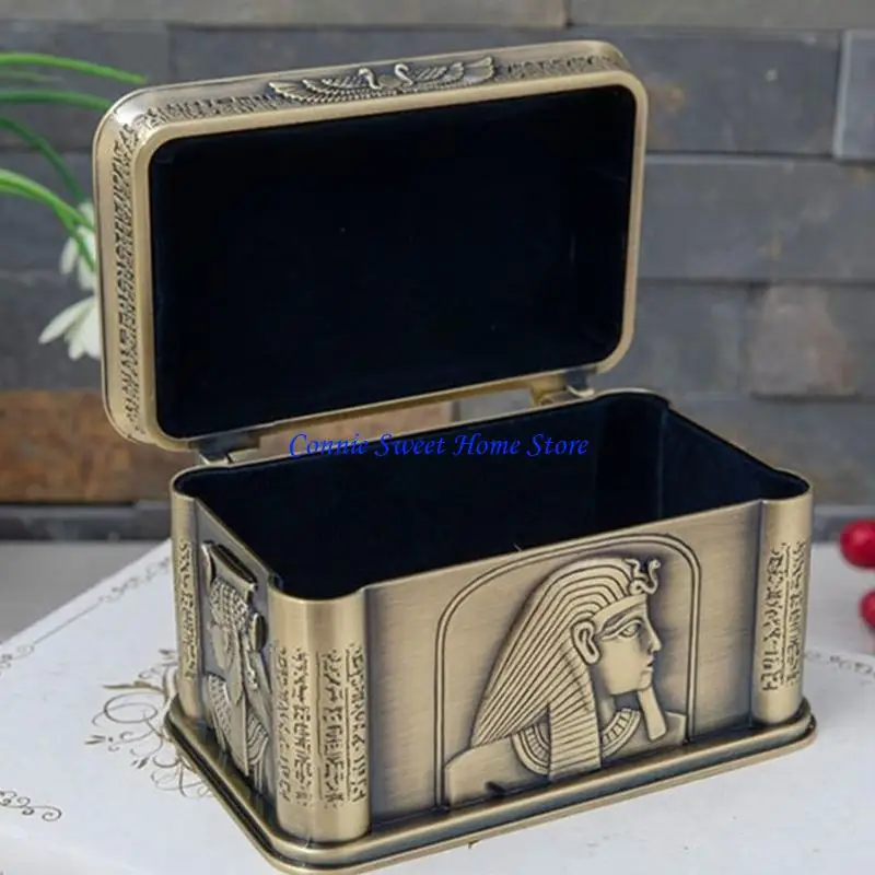 LXAF Luxurious Egyptian Jewelry Box For Rings Necklaces With Anubis Sphinx Decors