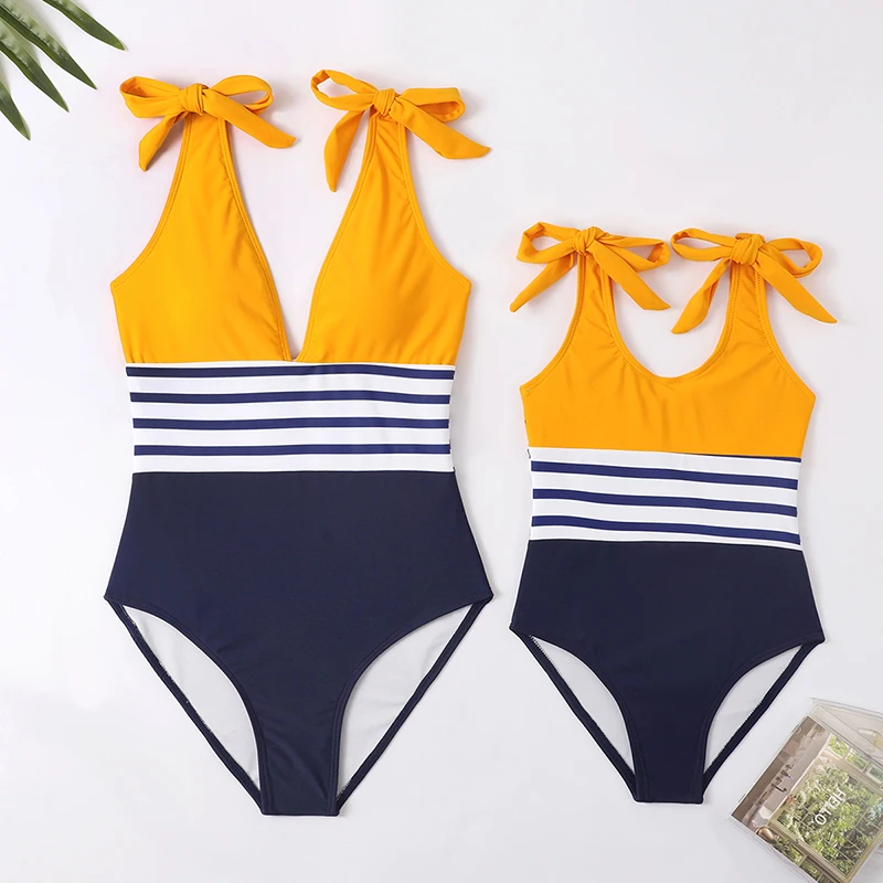 Mother and Dauthter Swimsuit One-Piece Mommy Kid Bikini Beachwear Mother And Me Bathing Suit Baby Girl Swimwear