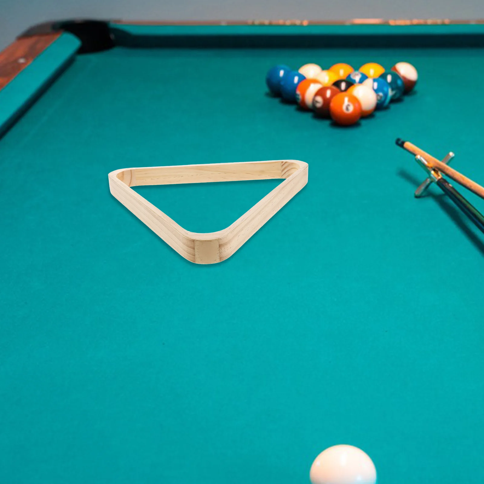 

Wooden Billiards Ball Rack Pool Table Accessory Durable Smooth Finish Triangle Frame Holder For Home Commercial Use