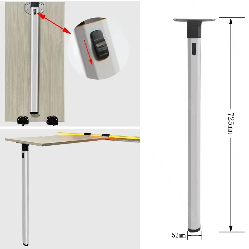 Aluminum Folding Table Leg, Hidden Support Bracket for RV Trailer Table, Camper Modification Accessory