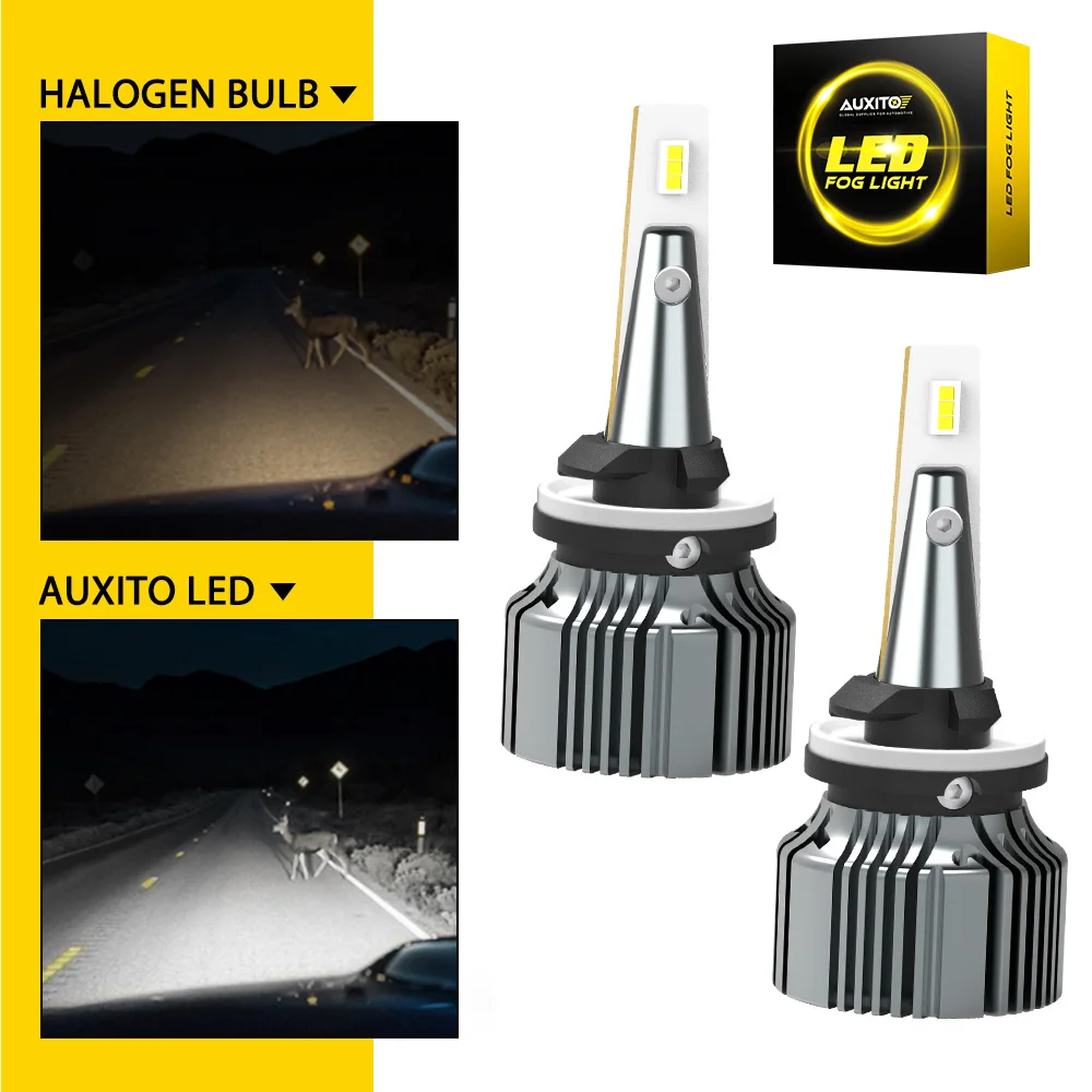 

AUXITO 2Pcs 881 H27 H27W/1 LED Fog Light Bulb 6500K White 880 H27W/1 LED Car Fog Lamp DRL CSP Waterproof Wireless No Fan 12V