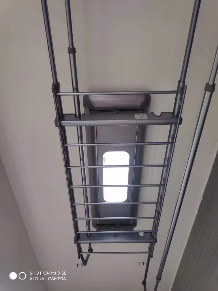 Droogrek Plafond Gemonteerd Klein Balkon Katrol Lifting Airer Droger Aluminium Legering Kledingrek