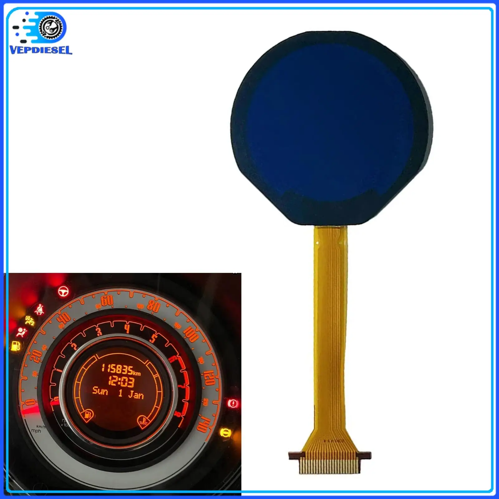 

1 шт. ЖК-экран COG-VLIT1229B-01 для Fiat 500, приборная панель, ЖК-экран, автозапчасти