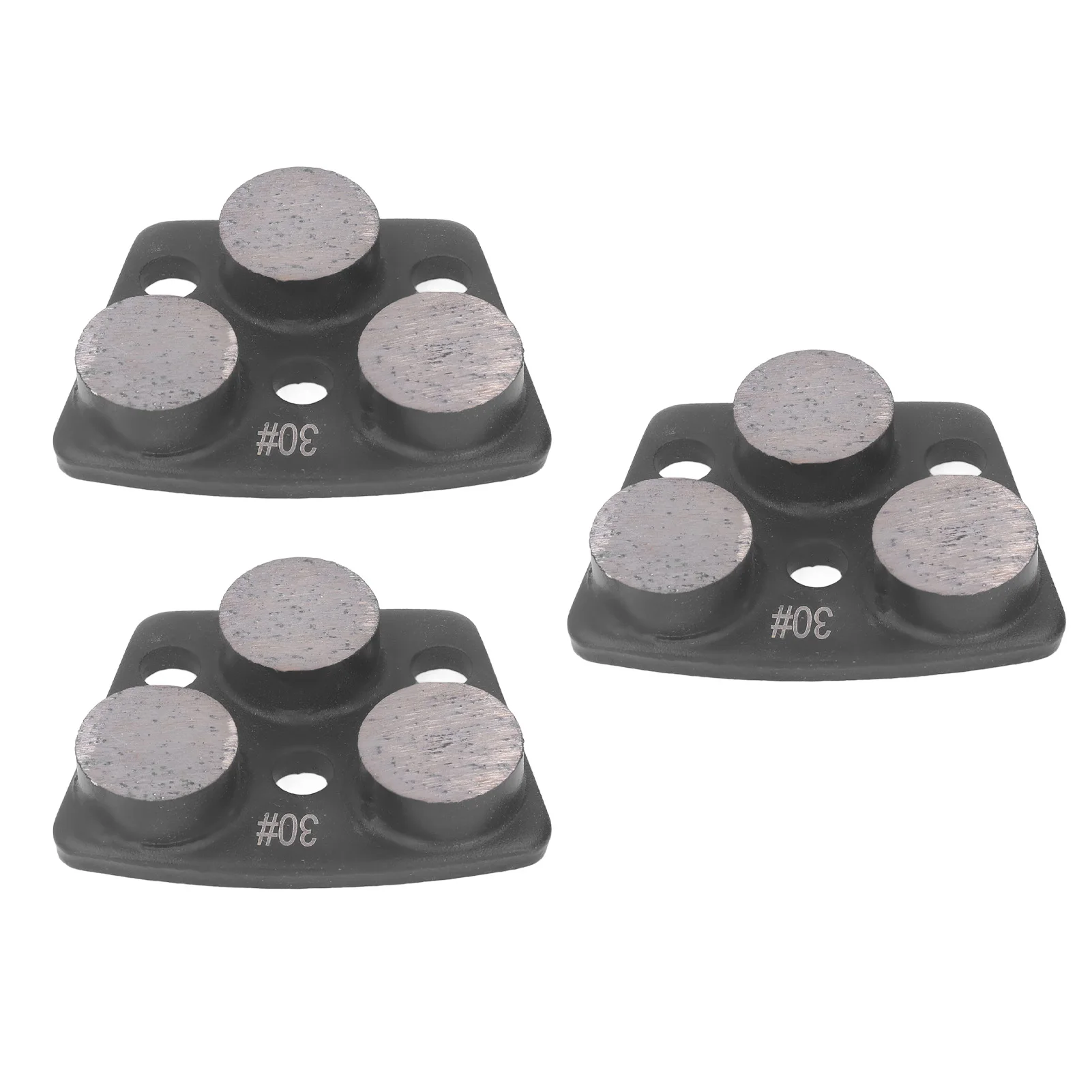 

3 шт. алмазные шлифовальные туфли трапециевидный дизайн для резки бетонного пола 3-цилиндровая шлифовальная машина для зубов покрытие диск черная зернистость 30