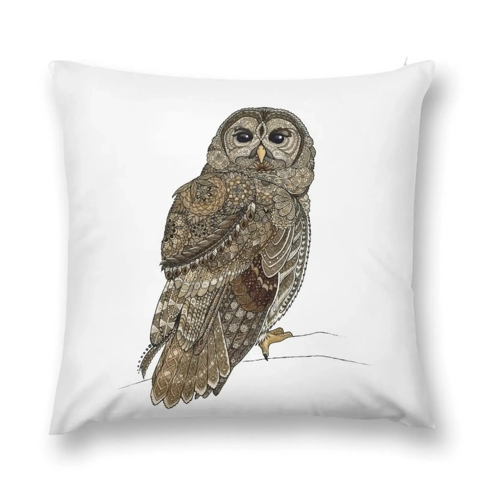 

Barred Owl Tangle Throw Pillow Custom Cushion Christmas Pillows pillow