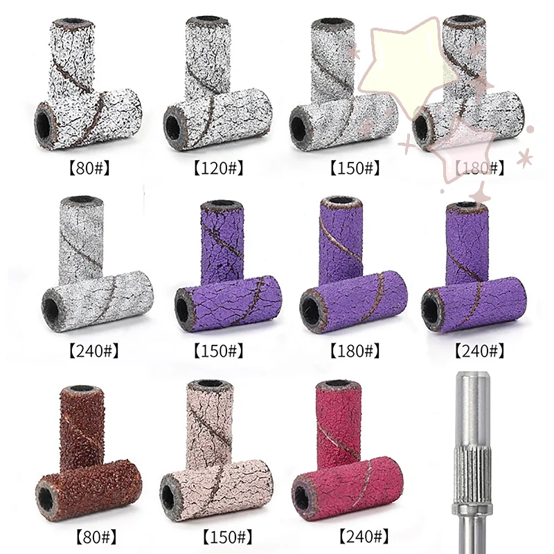 80/150/180/240 Schuurbanden Zebra Zand Ring Bit Manicure Pedicure Elektrische Boor Slijpen