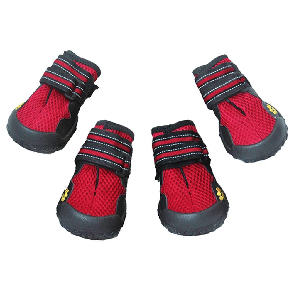 

Waterproof Breathable Mesh Dog Shoes Size 4 Adjustable Hook Loop Non-Slip Outdoor Dog Hiking Boots Pet Shoes Boots for Dogs