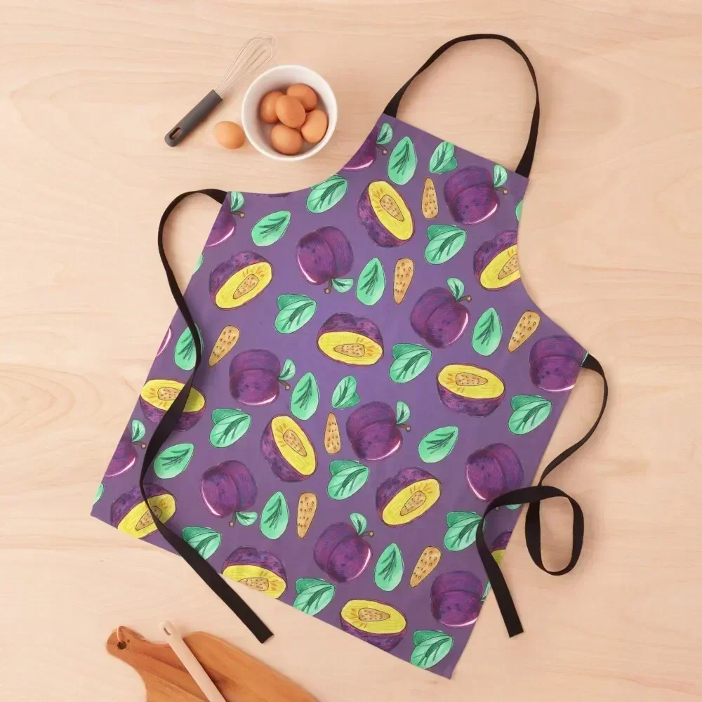 

Just Plum Fun Apron Household Items Useful Kitchen Apras For Women New year's For Cosmetologist Apron