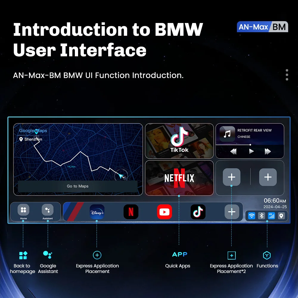 Mmb ai caixa multimídia sem fio carplay adaptador android13 gps embutido bt5.2 qcm6125 8 núcleos atualização dota para bmw id6 id7 id8 id9