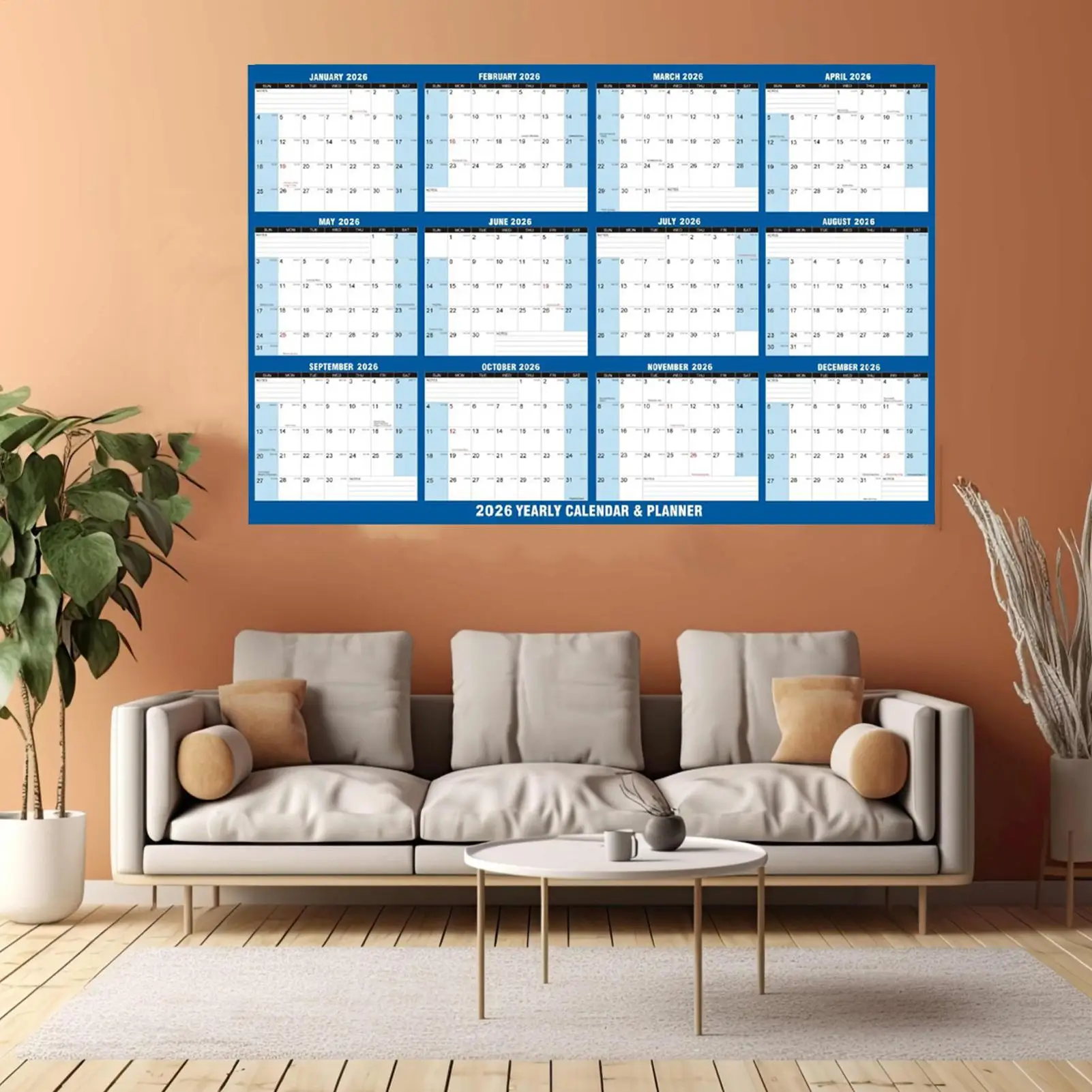 

Dry Erase Wall Calendar 2026 32 X 48 Inch Yearly Calendar 2-Sided Reversible Horizontal Vertical Calendar January To December