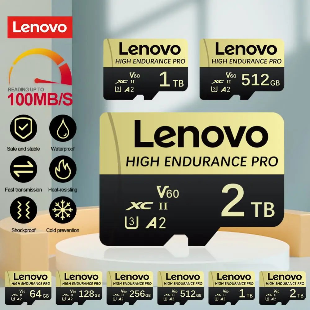 Lenovo 128GB Memory Card 512GB Micro SD Card 1TB 2TB Class 10 High Speed A2 Flash 256GB Memorias Micro SD For 4K Camera