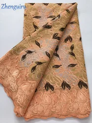 Latest Nigerian Cotton Lace Fabric 2025 High Quality Embroidered Swiss Luxury Lace Fabric African Evening Dress for Women A4280