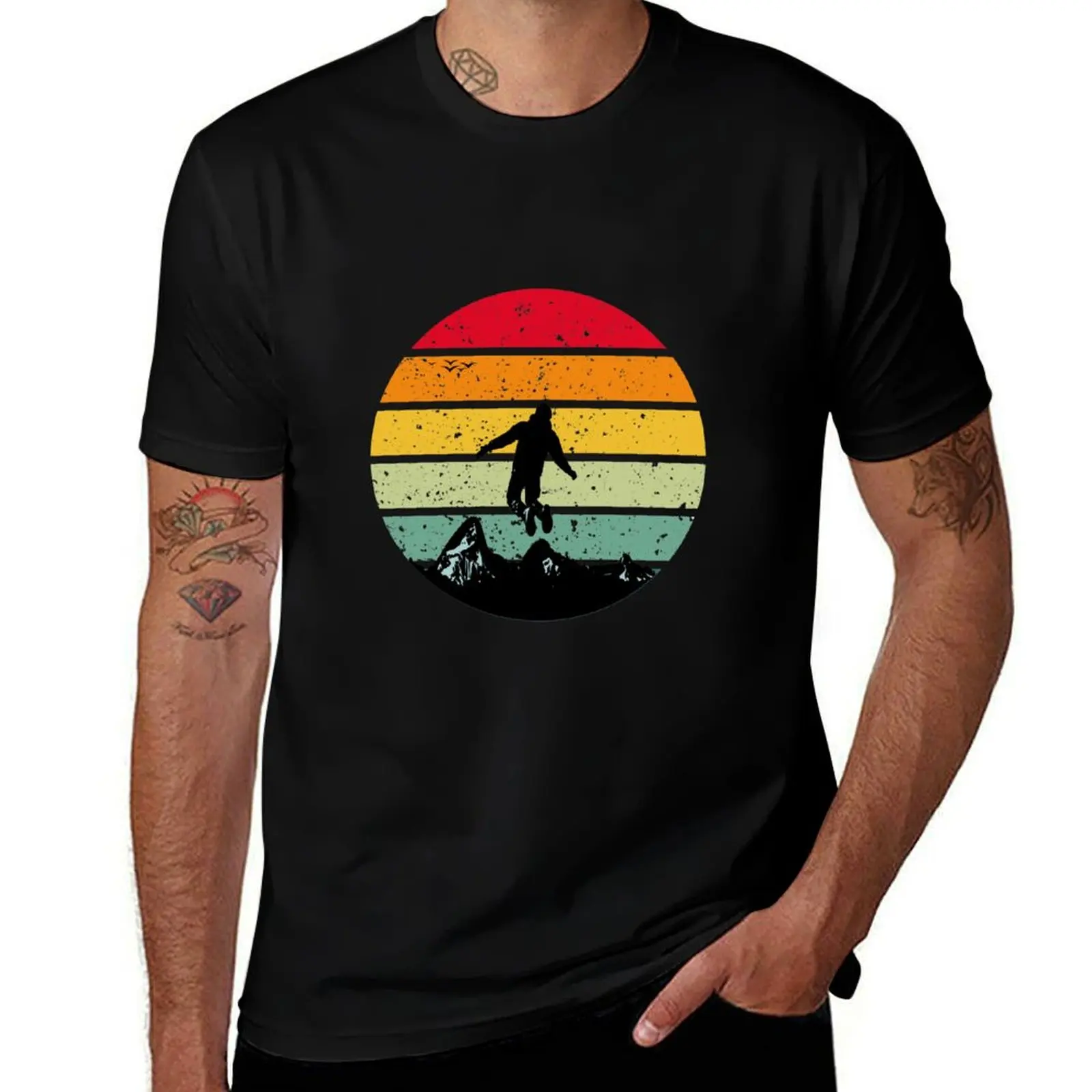 Somewhere retro sunet vintage T-Shirt All Match Basic Short Sleeve Top