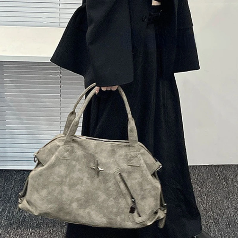 Torby z bawełny dla kobiet 2024 nowa, w stylu Streetwear moda gwiazda torba pod ramię wysokiej pojemności studentów Grunge torebki Y2k estetyczne