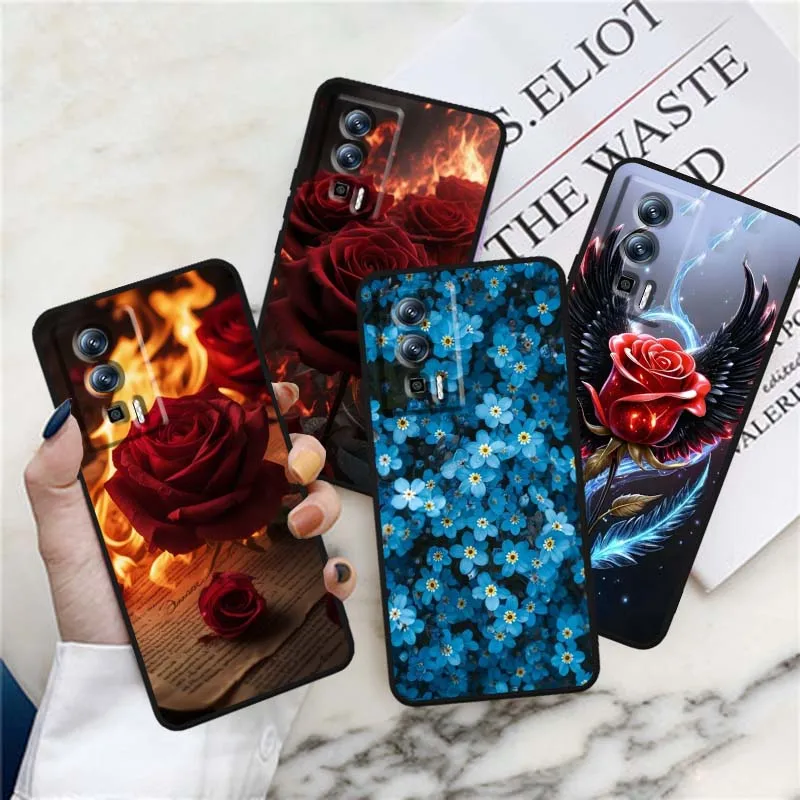 الفن فراشة زهرة الورد ل Xiaomi Redmi 12 13C 12C 13 10C 9T A2 9A 9C 7A نوت 10S 8T 10 9 8 Pro 4G 5G حافظة هاتف سوداء #1