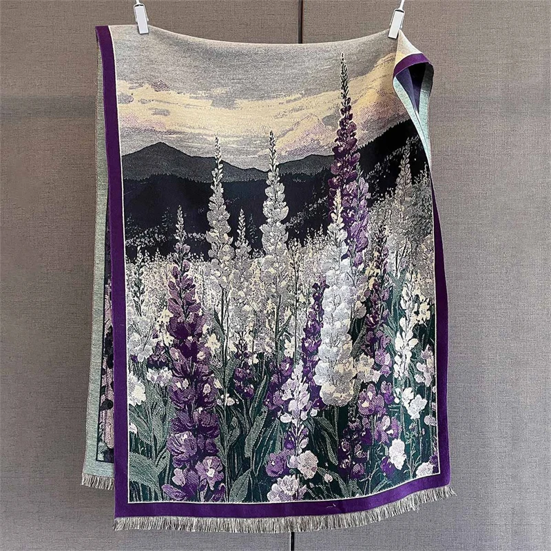 

New Winter Shawl Scarves Wrap 2025 Design Cashmere Scarf Women Warm Fashion Pashmina Femal Poncho Neckerchief Echarpe Bandana