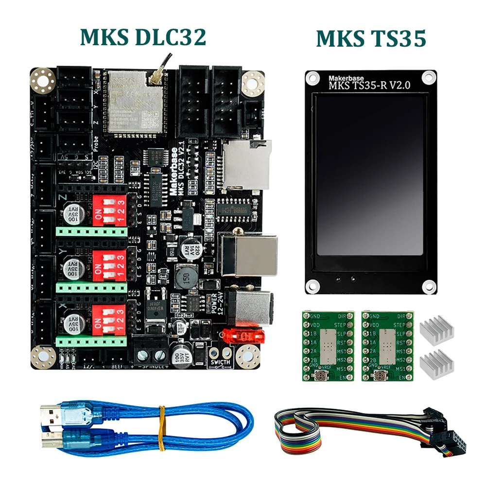 Makerbase MKS DLC32 Motherboard Offline Controller 32bits ESP32 WIFI GRBL TS35 Touch Screen For Desktop Laser Engraving Machine