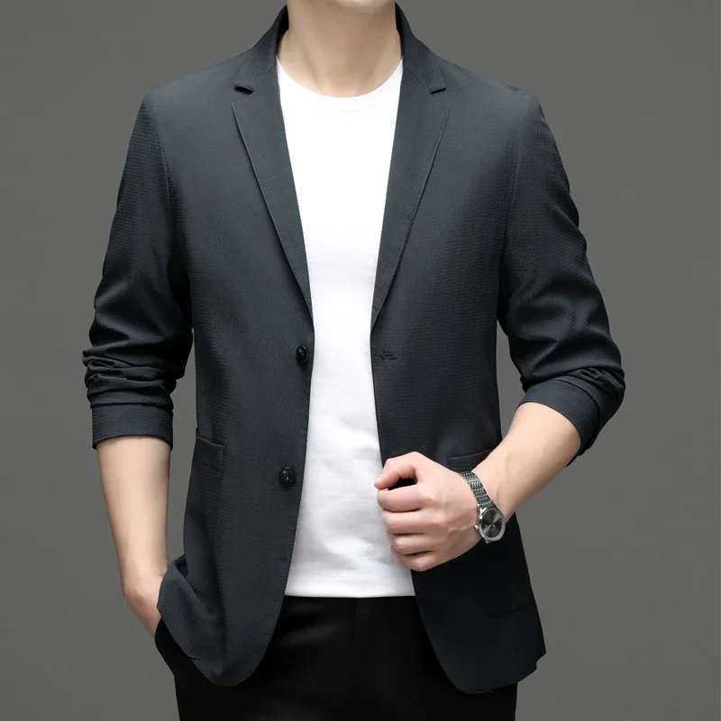 

B1472-Men's casual spring and autumn suit, men's loose coat