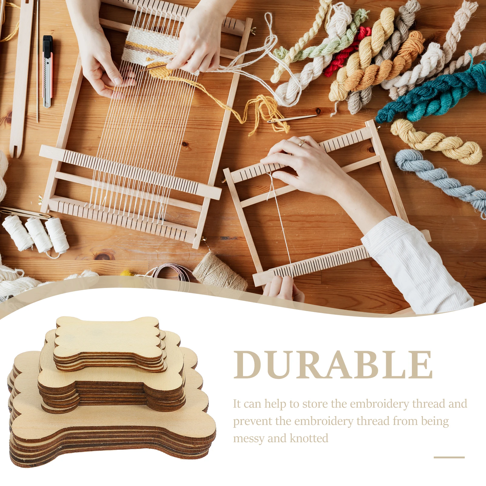 

18Pcs Thread Winding Tools Wood Bobbins Embroidery Floss Organizer Cross Stitch Supplies Storage Embroidery Floss Organizer