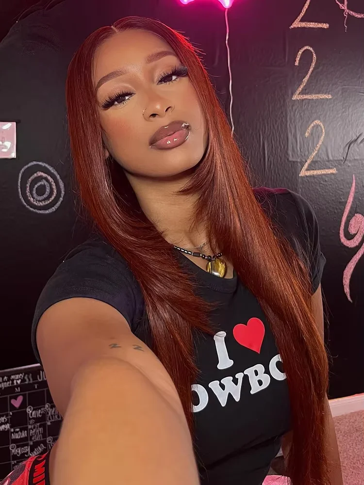 

Geeta Красновато-коричневый многослойный парик из натуральных волос 13x4 13x6 Парик фронта шнурка Прямые девственные волосы Кружевные фронтальные человеческие парики для женщин