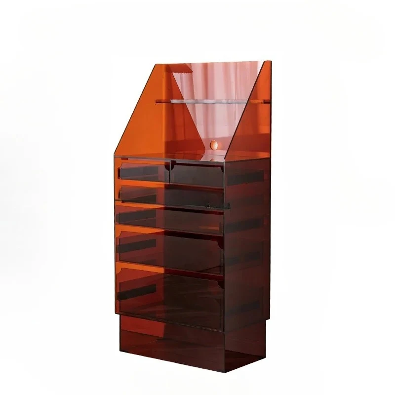 A Cream Style Acrylic Bookcase Shelf Side Cabinet Light Luxury Modern Minimalist Chest Of Drawers Storage Magazine Cabinet