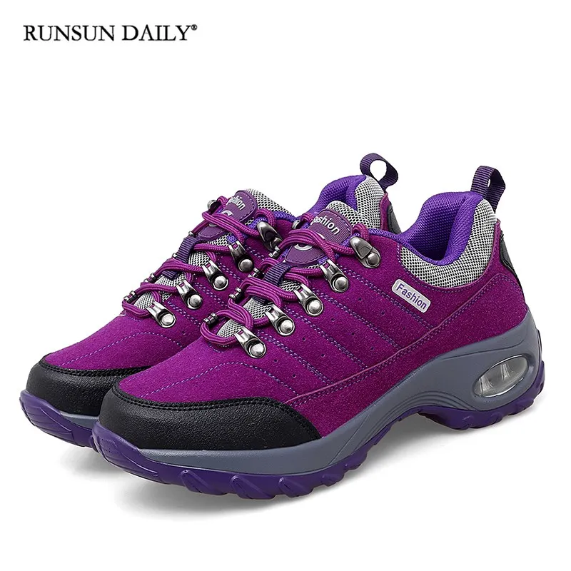 Fashion Sneakers Women Air Cushion Walking Shoes Athletic Breathable Sport Lace Up High Platform Casual Shoes