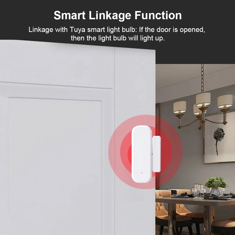 Smart Life App WiFi Zigbee Door Sensor Window Sensor Open/Close Detector Security Protection Alarm Detector Work With Alexa