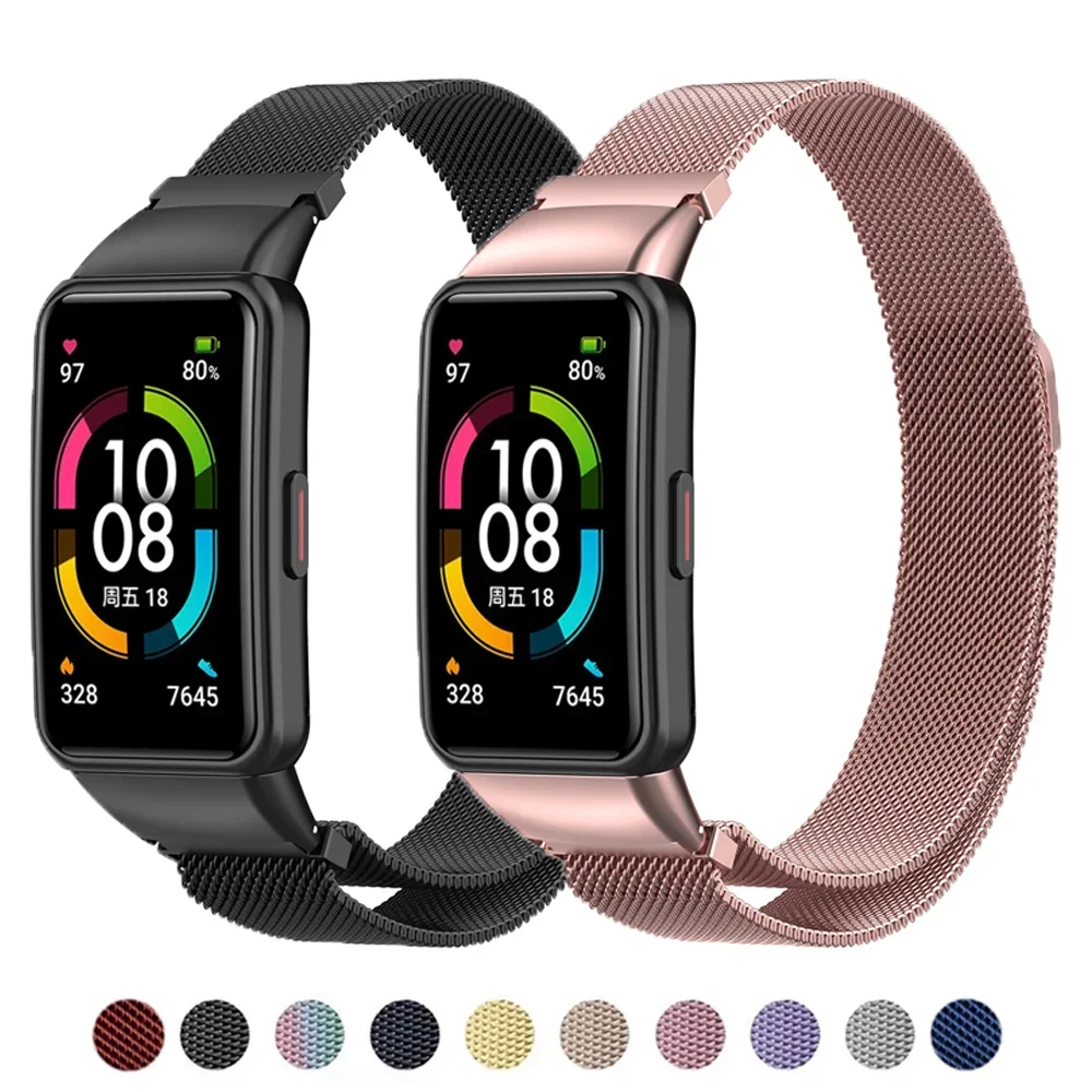 

Magnetic Loop Strap For Huawei Band 6/6 Pro huawei band 8 Smartwatch correa Metal Stainless Steel bracelet Honor Band 7 Strap