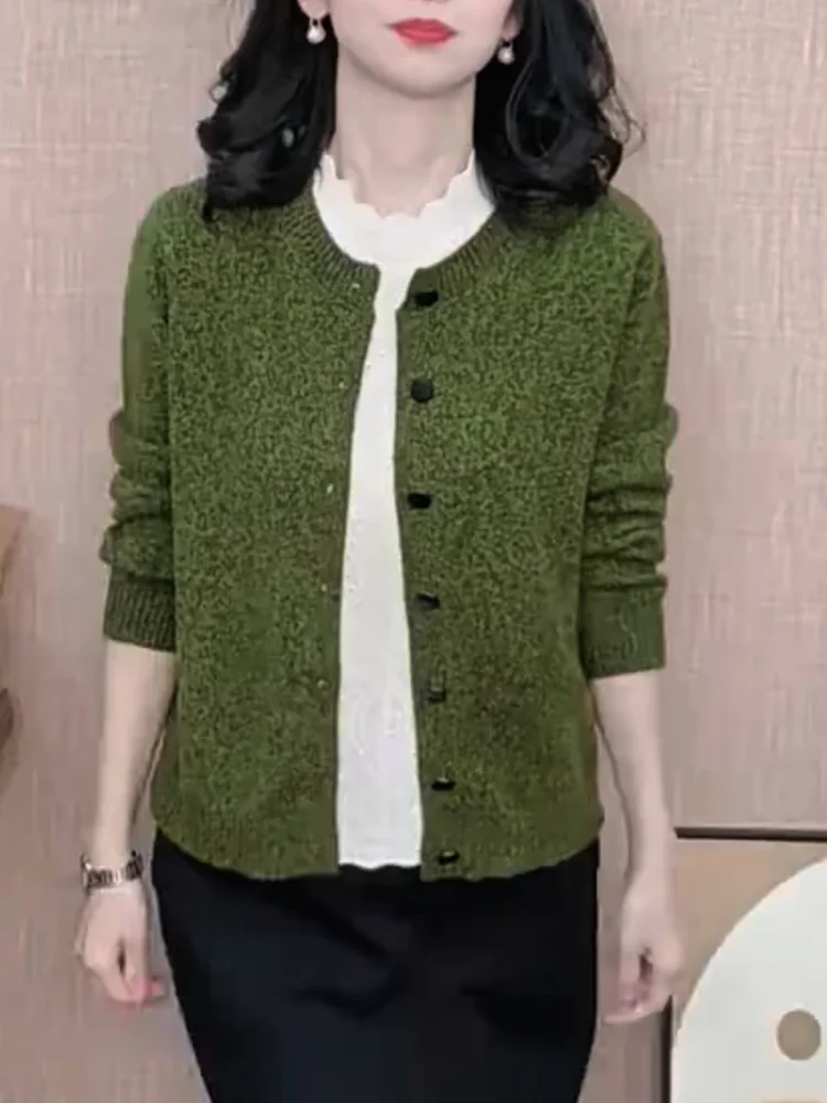 

Korean Sle Soft Knitted Open Cardigan Autumn New plus Size Ele Faion Versatile Slimming Top Warmth Heating Long Sve